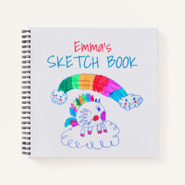 Girly Pink Zeichnend Sketch Notizbuch