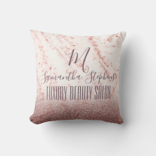 Girly Pinky Glittery Elegant Monogram Kissen