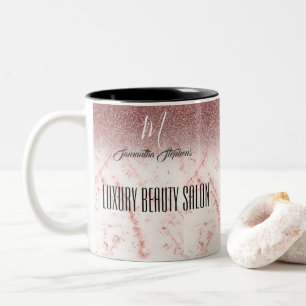 Girly Pinky Glittery Luxury Beauty Salon Zweifarbige Tasse