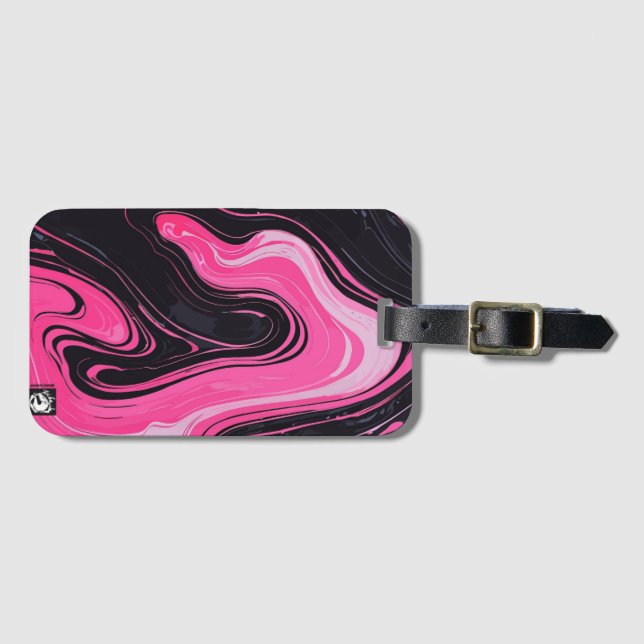 Girly Pinky Marble Gepäckanhänger (Vorderseite (Horizontal))
