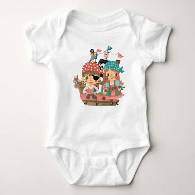 Girly Pirates Baby Strampler (Vorderseite)