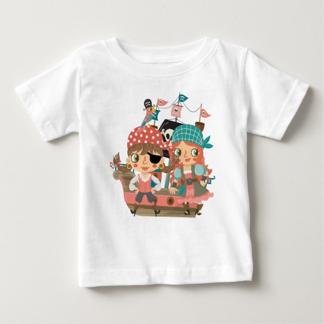 Girly Pirates Baby T-shirt (Vorderseite)