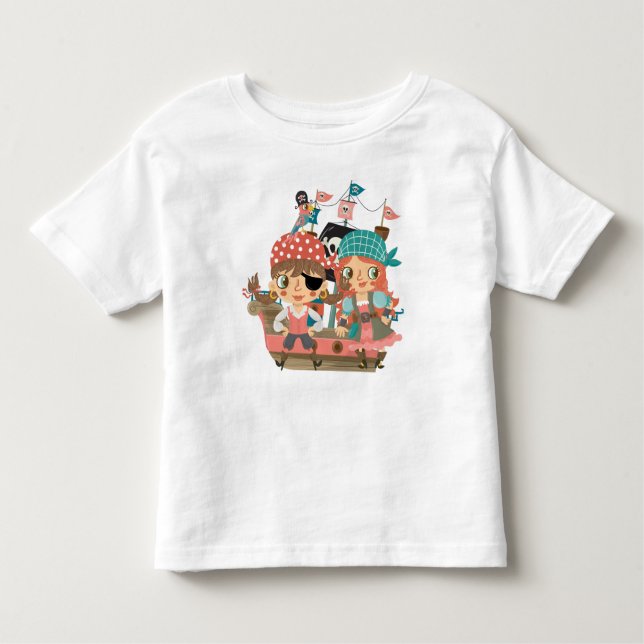 Girly Pirates Kleinkind T-shirt (Vorderseite)