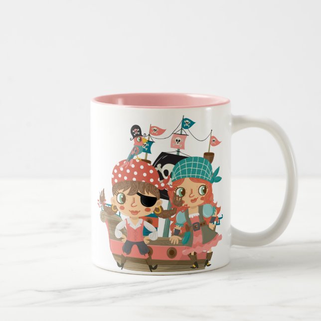 Girly Pirates Zweifarbige Tasse (Rechts)