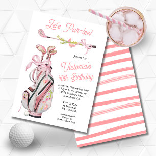 Girly Preppy Golf Geburtstagsparty Einladung