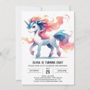 Girly Printable Horse Birthday Einladung