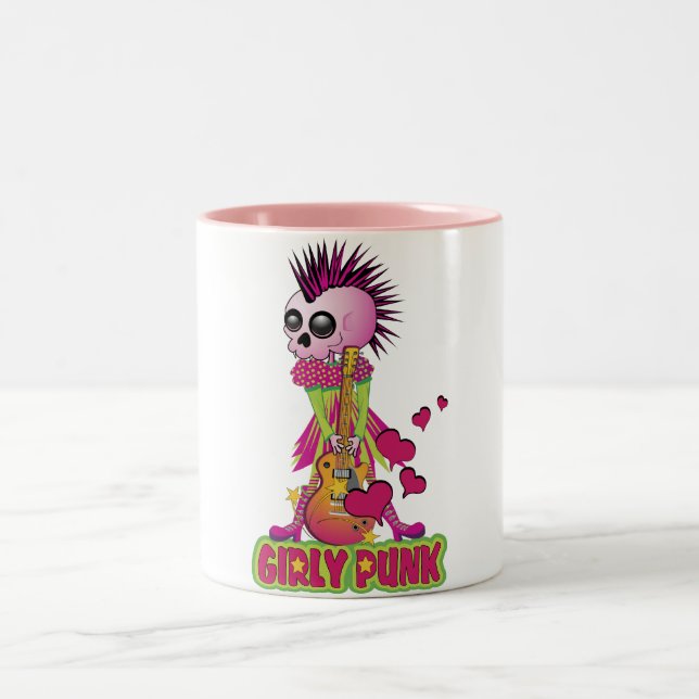 Girly Punk Rocker Zweifarbige Tasse (Mittel)