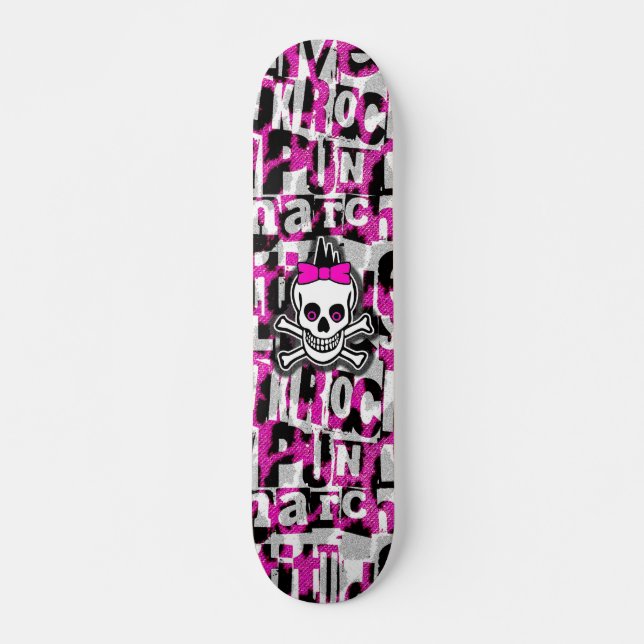 Girly Punk Skull Skateboard (Vorne)
