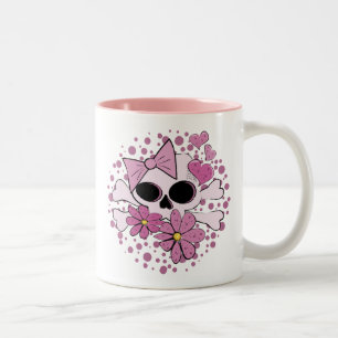 Girly Punk Skull Zweifarbige Tasse