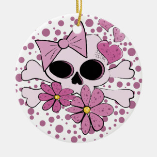 Girly Punkschädel Keramikornament