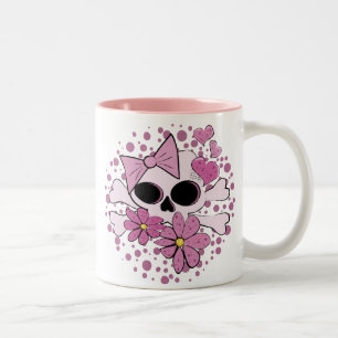 Girly Punkschädel Zweifarbige Tasse