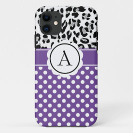Girly-Punkte und Tiere drucken Monogramm Case-Mate iPhone Hülle
