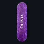 Girly Purple Glitter Glam Bling Modern Skateboard<br><div class="desc">Pretty girly bling skate board for that girly girl. So cool for all that skating.</div>