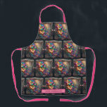 Girly Rainbow Flowers and Glitter Drips Apron Schürze<br><div class="desc">Girly Rainbow Flowers & Glitter Drips Apron with Custom Name Add a splash of color and sparkle to your kitchen with this adorable girly rainbow flowers and glitter drips apron! Featuring vibrant rainbow florals paired with playful glitter-style paint drips, this apron brings a fun, cheerful vibe to cooking, baking, crafting,...</div>
