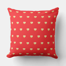 Girly Red and Gold Hearts Kissen