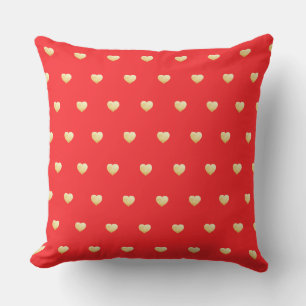 Girly Red and Gold Hearts Kissen