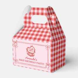 Girly Red and Pink Bow Cake Birthday Favor Box Geschenkschachtel