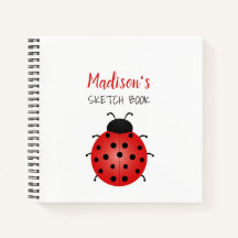 Girly Red Black and White Sketch Book