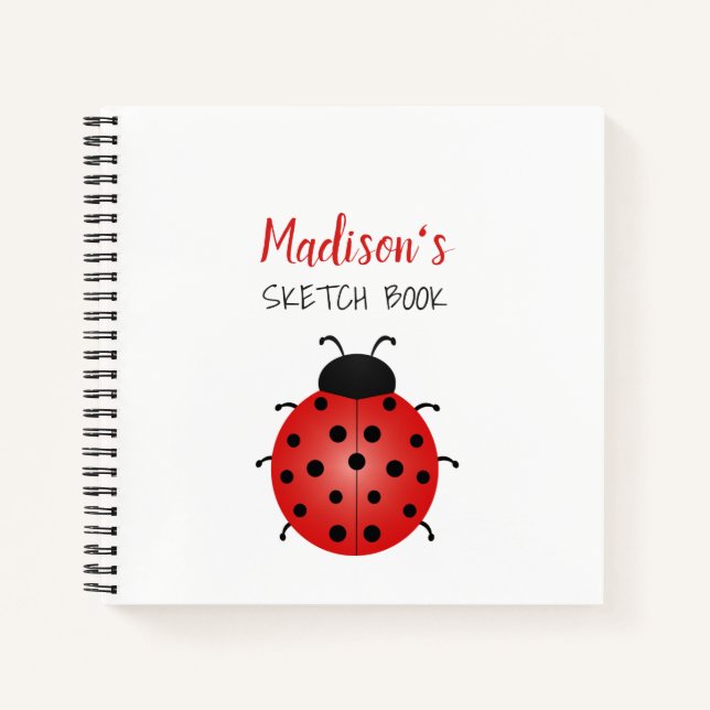 Girly Red Black and White Sketch Book Notizbuch (Vorderseite)