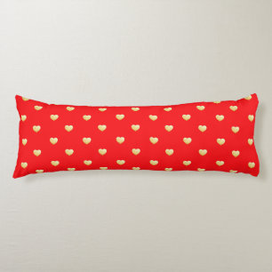 Girly Red Hearts Gold Imitate Foil Pattern Seitenschläferkissen