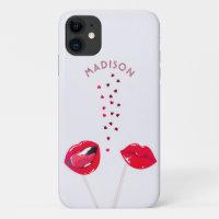 Girly Red Lips Herz Personalisiert LGBT
