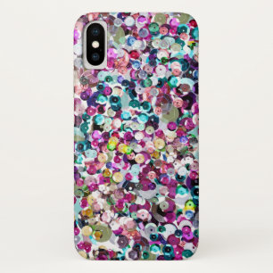 Girly Regenbogen-ImitatSequins Bling iPhone X Hülle