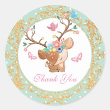 Girly Reindeer Personalisiert Danke