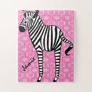 Girly Retro Mod Zebra Liebhaber Geschenke Puzzle