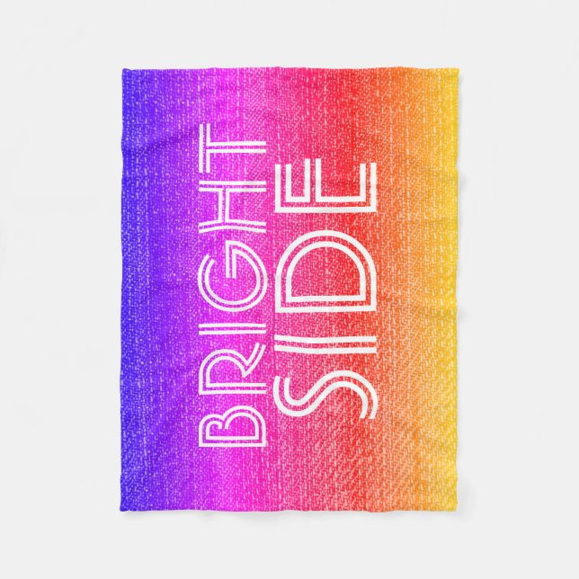 Girly Retro Rainbow Bright Side Happy Fleecedecke (Vorderseite)