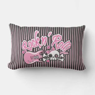 Girly Rock n' Roll Skull Lendenkissen