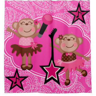 Girly Rockstar-Affen Duschvorhang