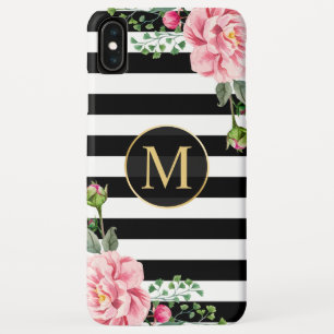 Girly romantisches Schwarz-weißes Streifen-mit Case-Mate iPhone Hülle
