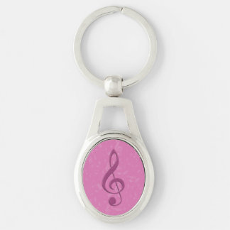 Girly rosa Clef und musikalische Anmerkungen Schlüsselanhänger