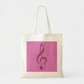 Girly rosa Clef und musikalische Anmerkungen Tragetasche
