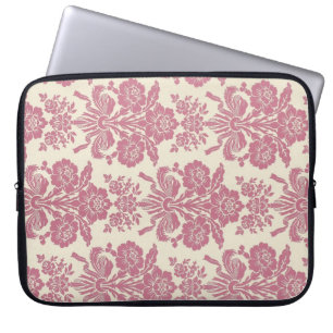 Girly rosa Damast Laptopschutzhülle