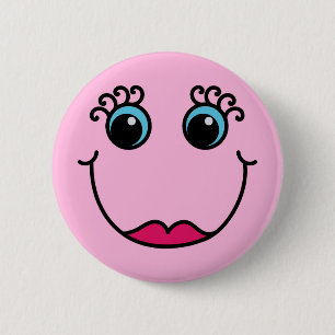 Girly rosa Dame Emoji stellen gegenüber Button