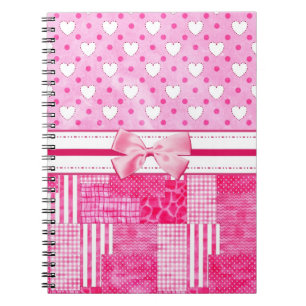 Girly rosa Einklebebuch-Art Notizblock