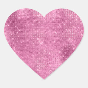 Girly Rosa Glitzer Funkeln Herz-Aufkleber