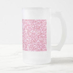 Girly rosa Glitzer gedruckt Mattglas Bierglas