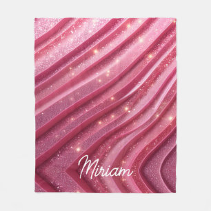 Girly Rosa Glitzer Luxus Fleecedecke