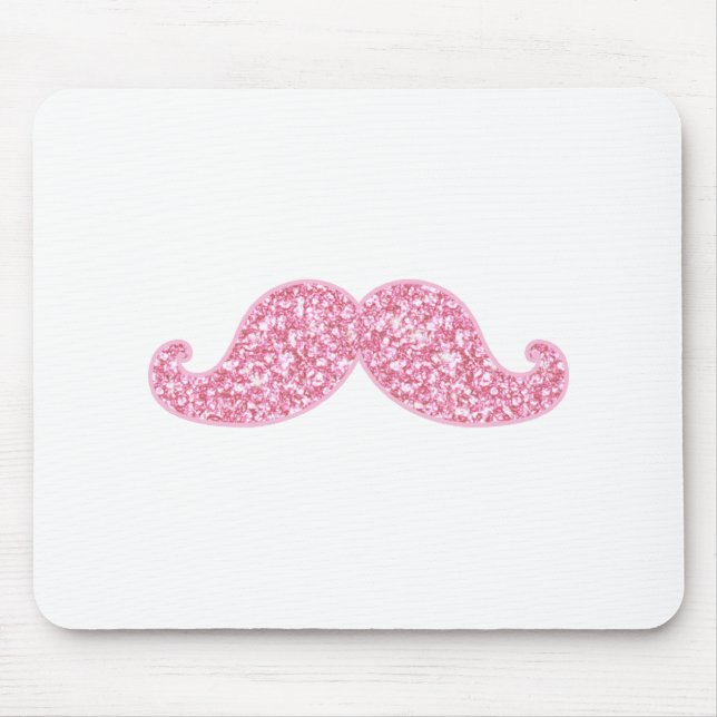 GIRLY ROSA GLITZER-SCHNURRBART GEDRUCKT MOUSEPAD (Vorne)