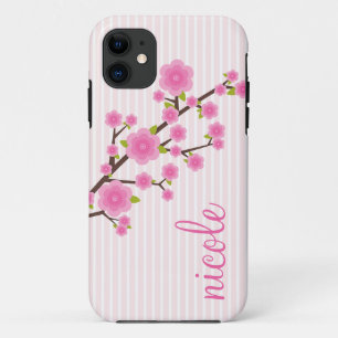 Girly rosa Kirschblüte personalisiert Case-Mate iPhone Hülle