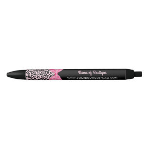 Girly rosa Leopard-Druck-Bogen-Butike-Werbeaktion Kugelschreiber