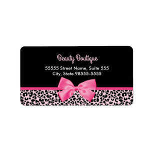 Girly rosa Leopard-Druck-niedliche Adressaufkleber