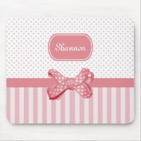 Girly Rosa-Streifen-niedlicher Polka-Punkt-Bogen