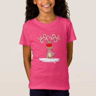 girly rosa T - Shirt des rotnasigen Rens