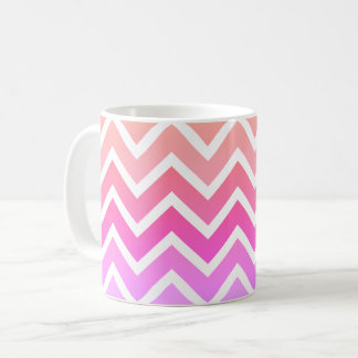 Girly Rosa-u. weißeZickzack kundenspezifische Kaffeetasse