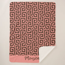 Girly rosa und braun Abstract Monogramm Namensmust