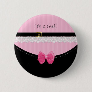 Girly rosa und schwarze button