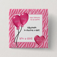 Girly rosa Zebra-Druck-Mädchen-Babyparty